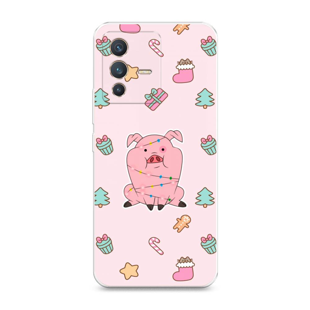 

Чехол на Vivo V23 "Розовая свинка", Розовый;зеленый, 266050-5