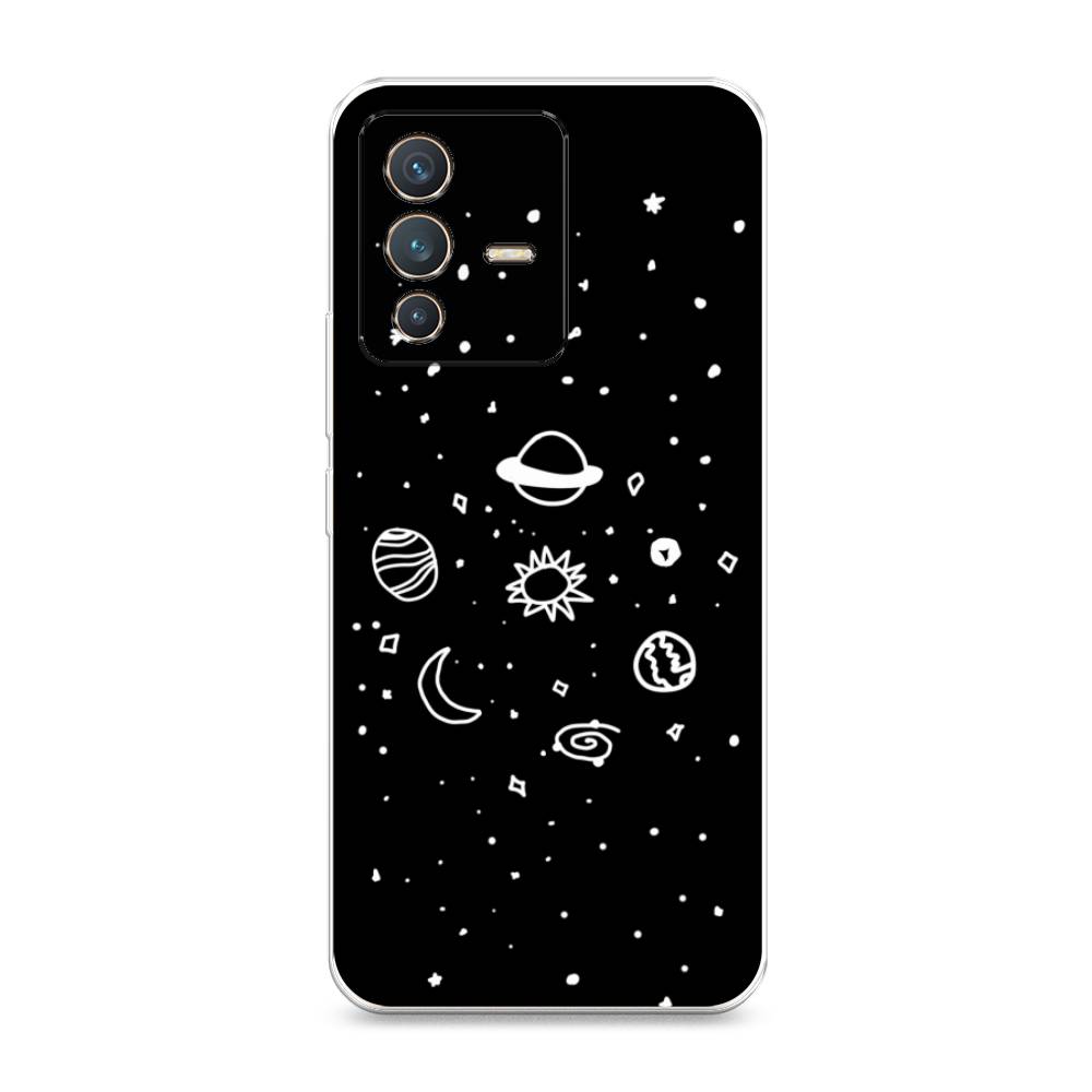 

Чехол на Vivo V23 "Дудл солнечной системы", Бежевый;серый, 266050-2