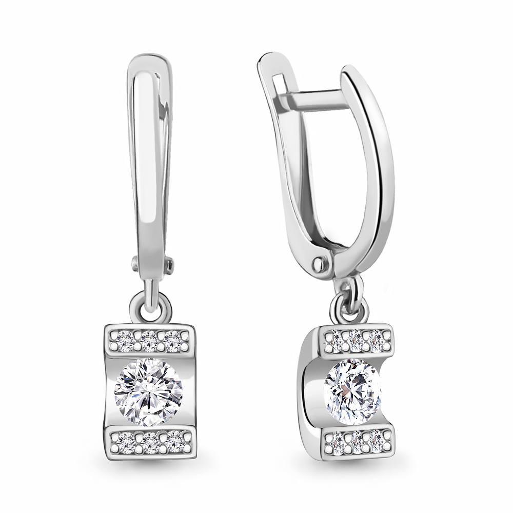 

Серьги из серебра с фианитом Aquamarine Aquamarine 48848А_925_р, 48848А_925_р