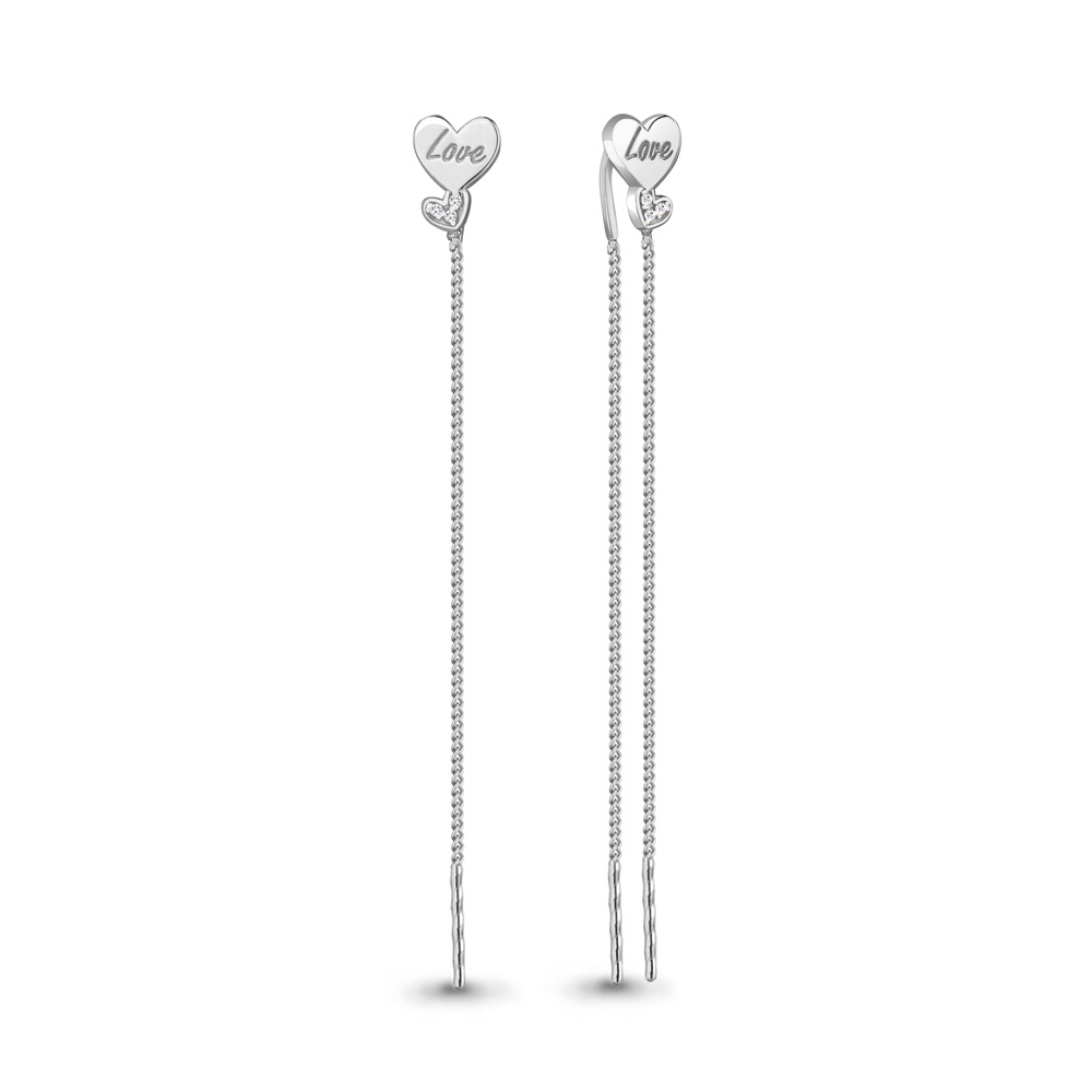 

Серьги из серебра с фианитом Aquamarine Aquamarine 48847А_925_р, 48847А_925_р