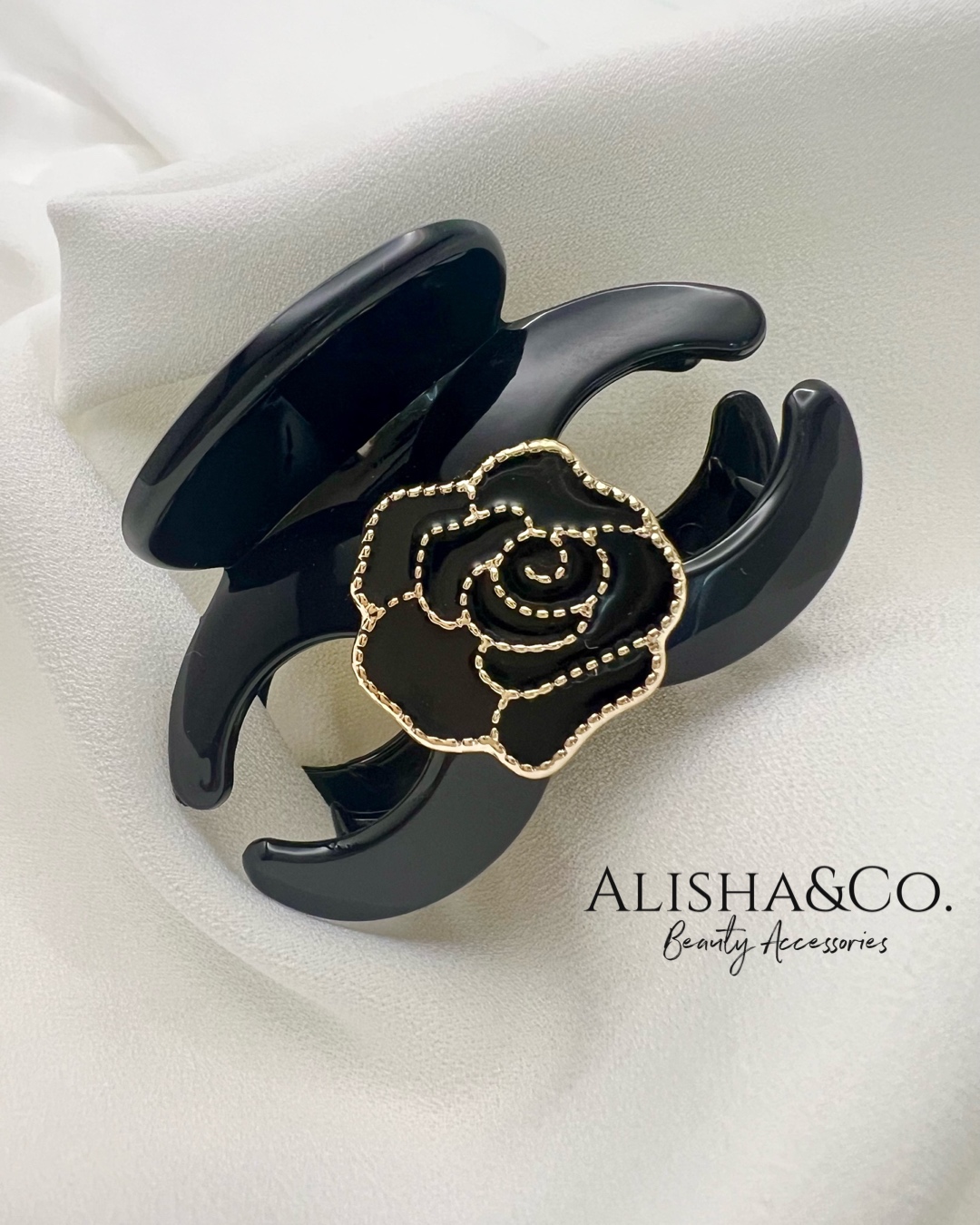 

Заколка-краб женская Alisha&Co. Коко черная роза, 1 шт, Черный, Коко