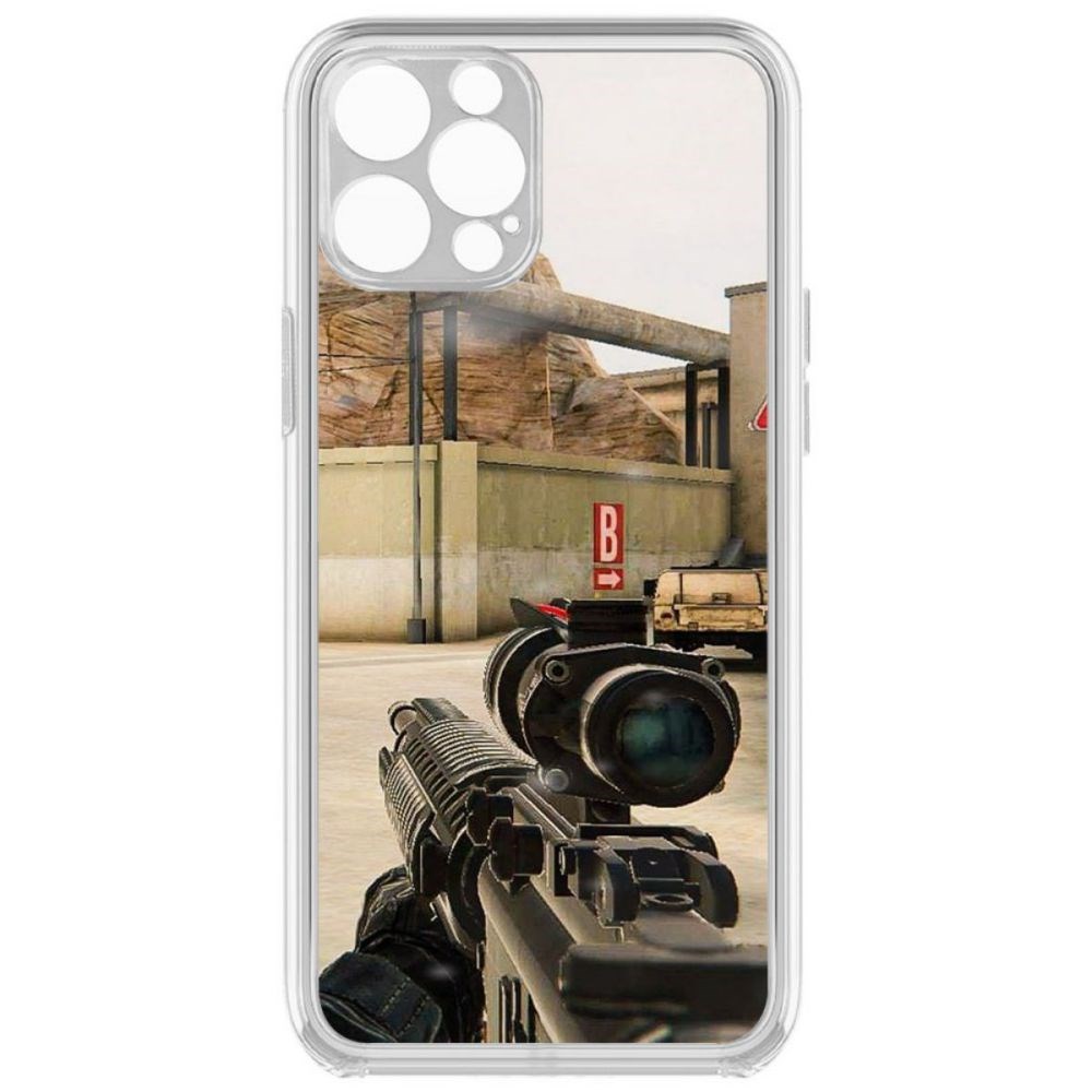 

Чехол-накладка Krutoff Standoff 2 - Оптика для iPhone 12 Pro с защитой камеры, Прозрачный
