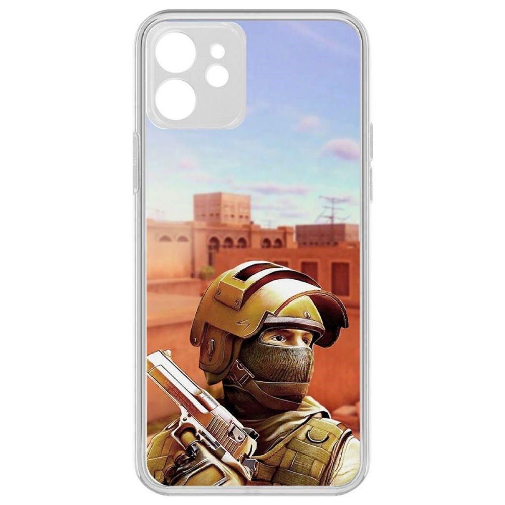 

Чехол-накладка Krutoff Standoff 2 - Спец для iPhone 12 с защитой камеры, Прозрачный
