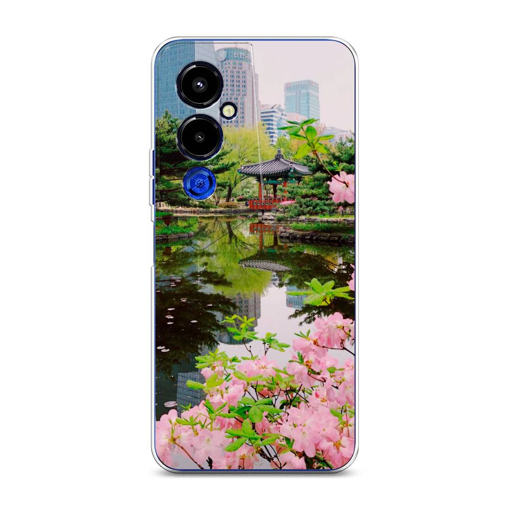 

Чехол для Tecno Pova 4 Pro "Сакура возле озера", Зеленый;розовый;голубой, 302650-2