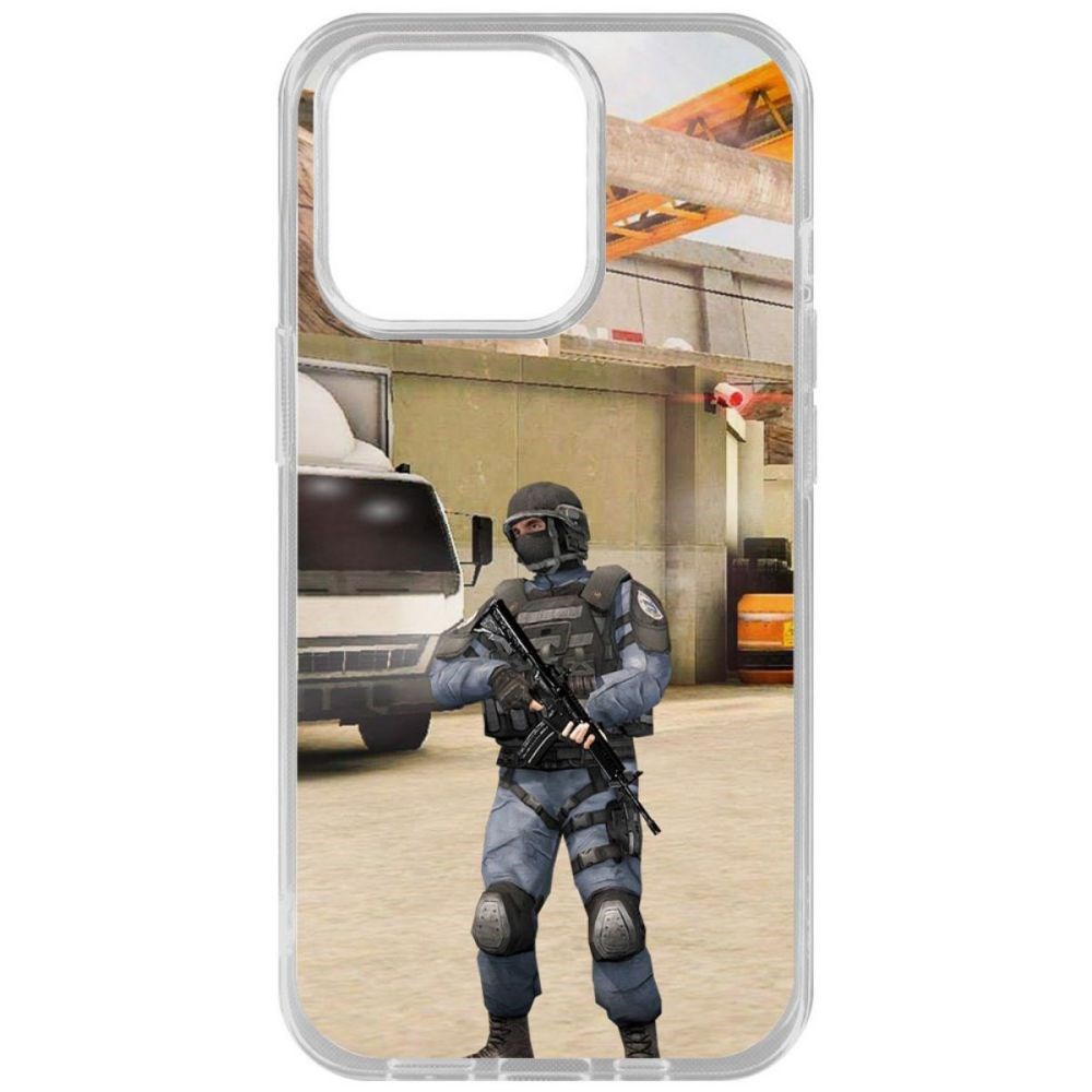 

Чехол-накладка Krutoff Standoff 2 - GIGN для iPhone 14 Pro, Прозрачный