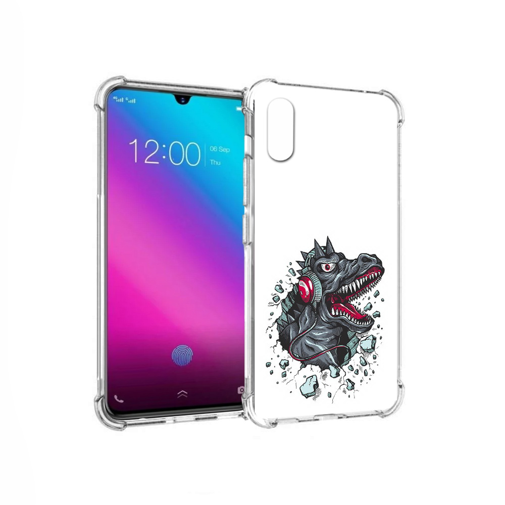 

Чехол MyPads Tocco для Vivo V11 Нарисованный динозавр в наушниках (PT117900.427.124), Прозрачный, Tocco