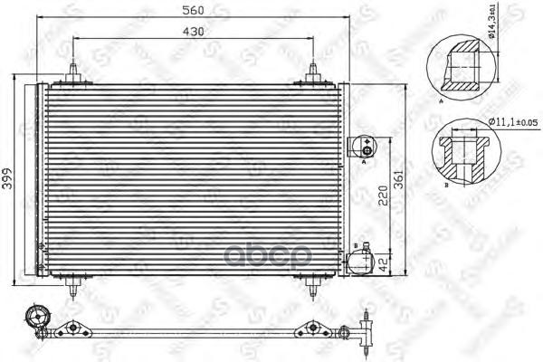 

10-45067-SX_радиатор кондиционера!Peugeot 407,Citroen C5 all 04>