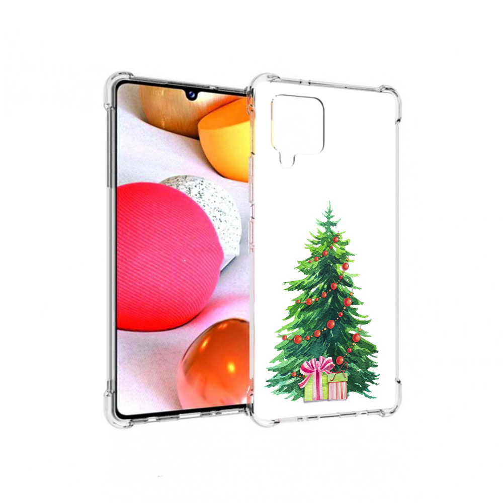 Чехол MyPads Tocco для Samsung Galaxy A42 Елка новогодняя с подарками акварель