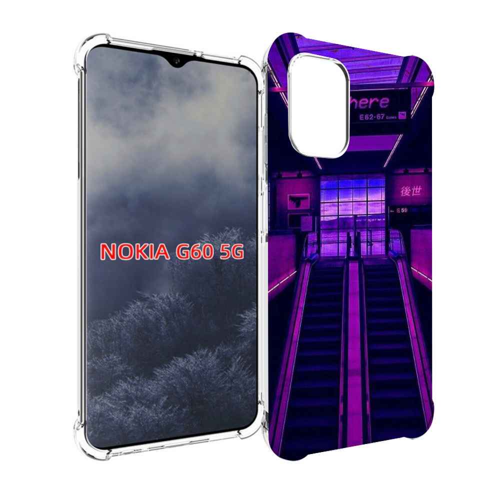 

Чехол MyPads фиолетовый эскалатор для Nokia G60 5G, Прозрачный, Tocco