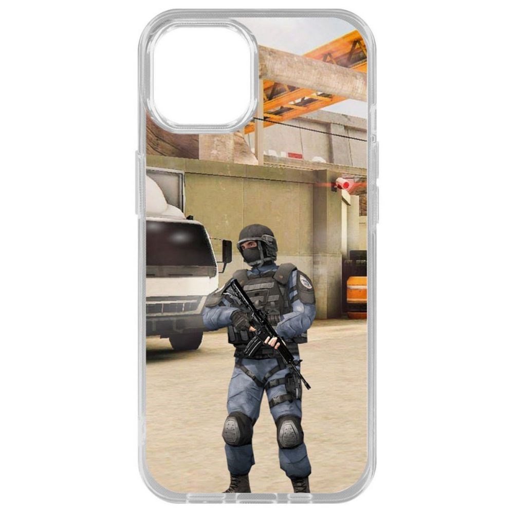 

Чехол-накладка Krutoff Standoff 2 - GIGN для iPhone 14 Plus, Прозрачный