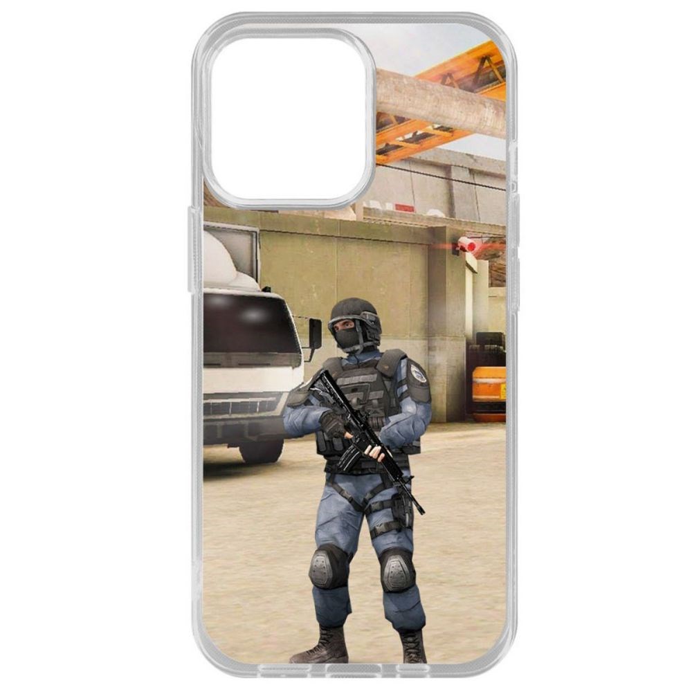 

Чехол-накладка Krutoff Standoff 2 - GIGN для iPhone 14 Pro Max, Прозрачный