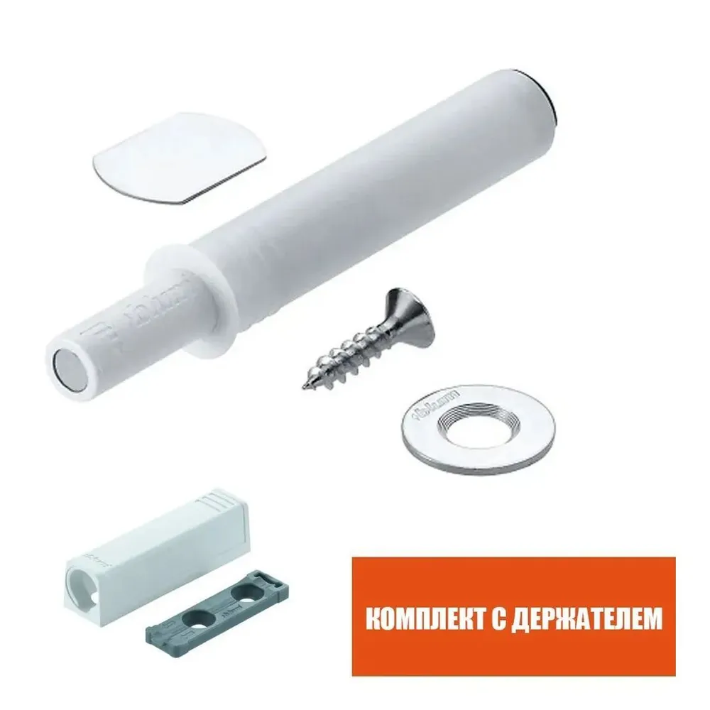 

Толкатель мебельный врезной Blum TIP-ON Push-to-open,1 шт, Белый, kit-4