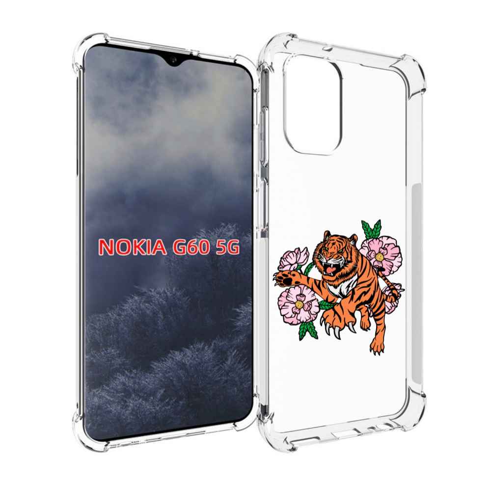 

Чехол MyPads тигры-цветочные для Nokia G60 5G, Прозрачный, Tocco