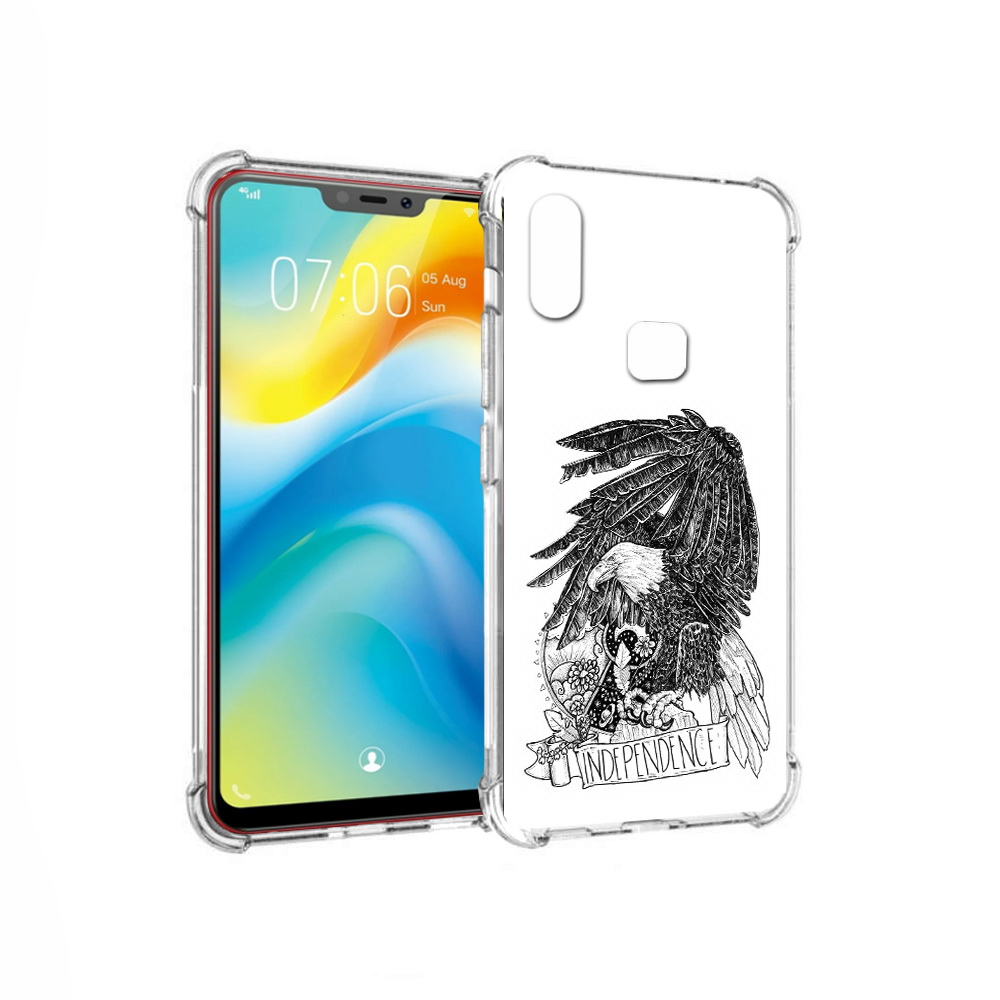 

Чехол MyPads Tocco для Vivo Y85 черно белый сокол (PT108269.426.688), Прозрачный, Tocco