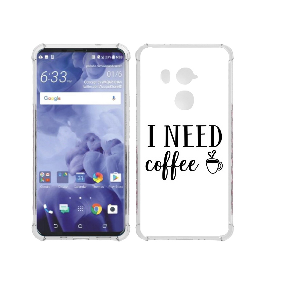 

Чехол MyPads Tocco для HTC U11 Plus Мне нужен кофе, Прозрачный, Tocco