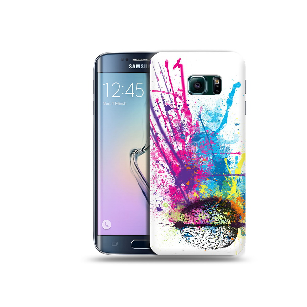 

Чехол MyPads Tocco для Samsung Galaxy S6 Edge яркий красочный мозг, Прозрачный, Tocco