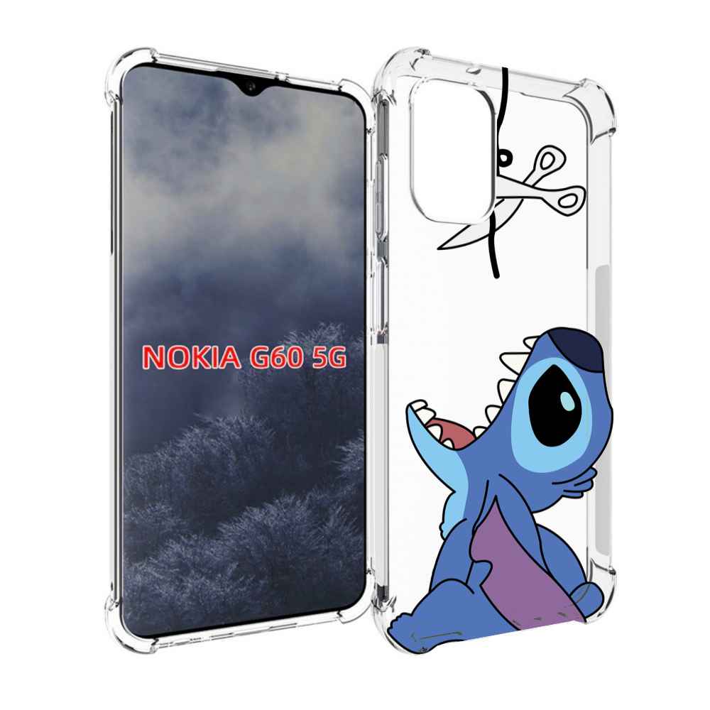 

Чехол MyPads стич-с-ножницами для Nokia G60 5G, Прозрачный, Tocco