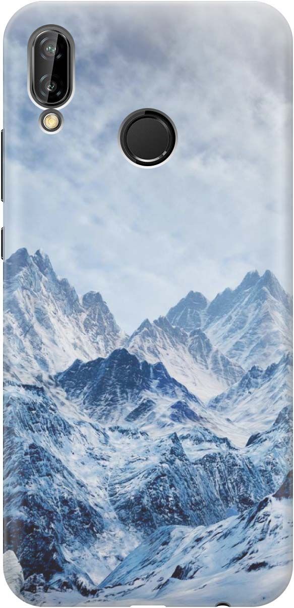 

Чехол на Huawei P20 Lite/Nova 3e с принтом "Снежные горы", Белый;голубой, 829