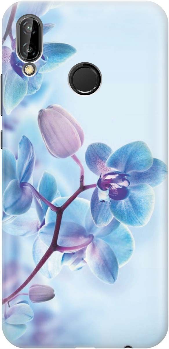 

Чехол на Huawei P20 Lite/Nova 3e "Синий цветок на синем", Голубой;синий, 829