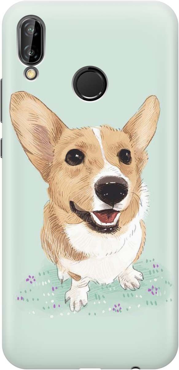 

Чехол на Huawei P20 Lite/Nova 3e с принтом "Корги", Белый;зеленый, 829
