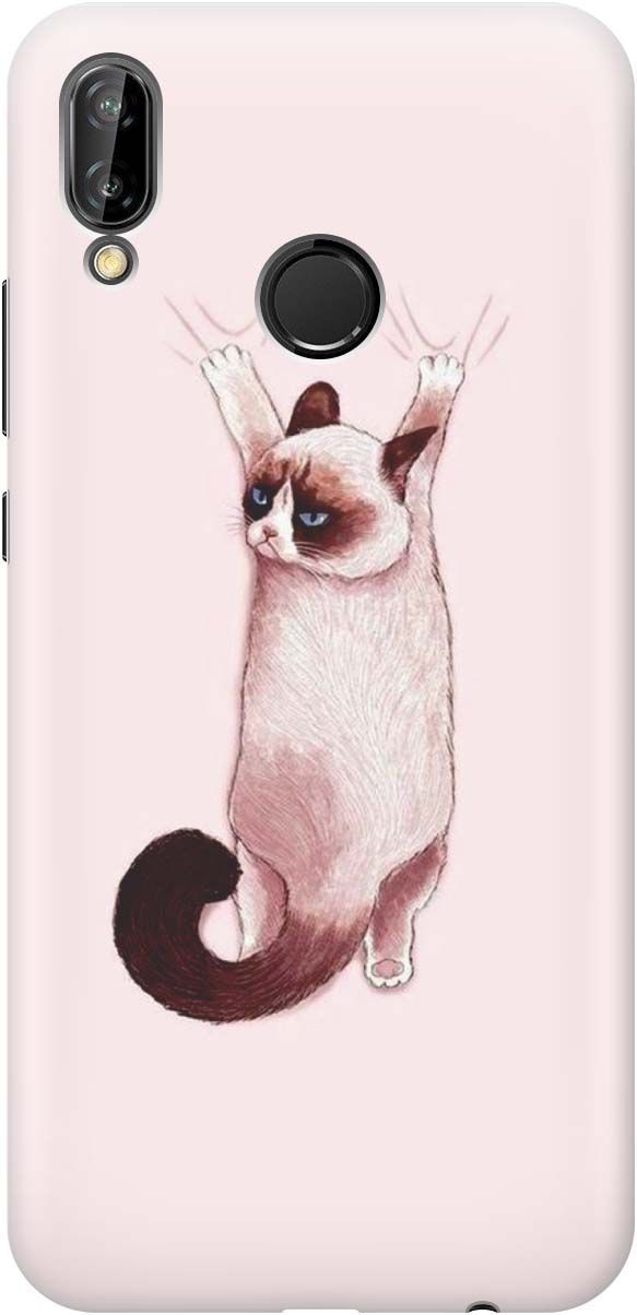

Чехол на Huawei P20 Lite/Nova 3e с принтом "Недовольный кот", Белый;розовый, 829