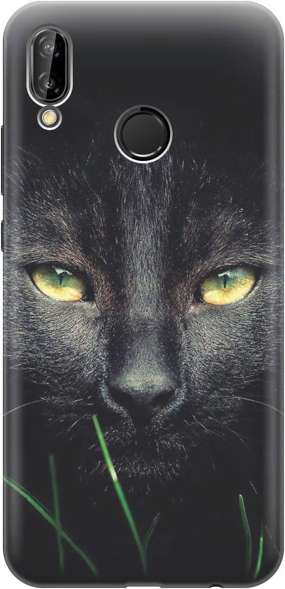 

Чехол на Huawei P20 Lite/Nova 3e с принтом "Кошка в темноте", Черный, 828