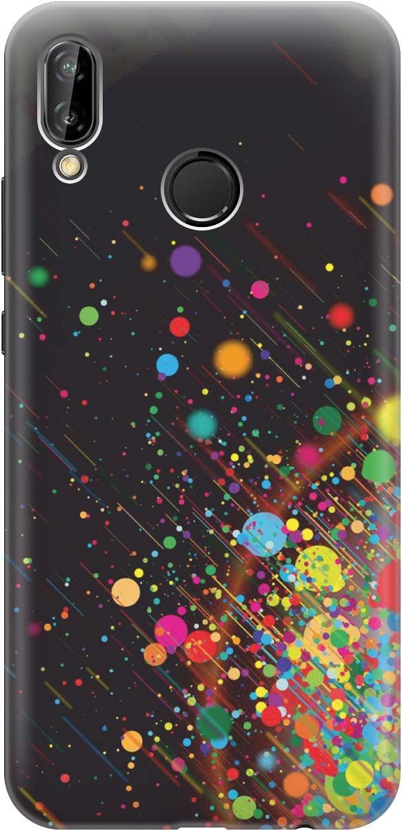 

Чехол на Huawei P20 Lite/Nova 3e "Яркое настроение", Зеленый;красный, 828