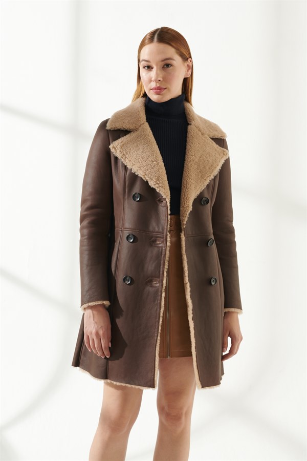 Пальто женское Black Noble 230 коричневое XS (доставка из-за рубежа)