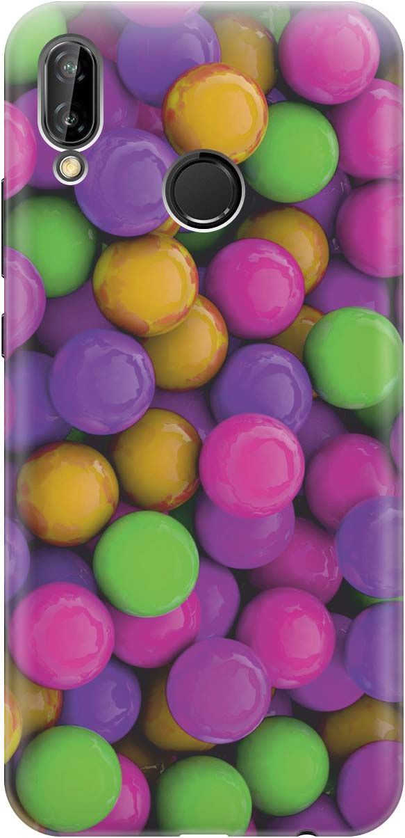 

Чехол на Huawei P20 Lite/Nova 3e "Разноцветные драже", Зеленый;розовый, 828