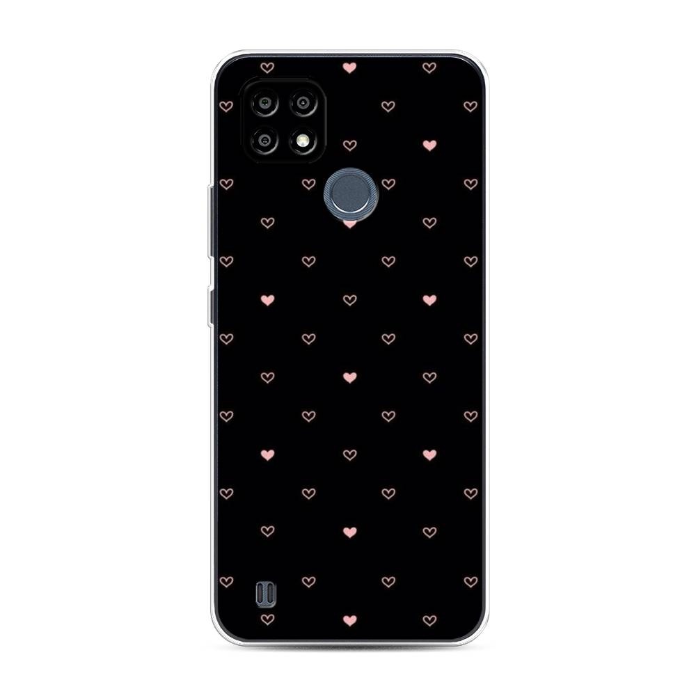 

Чехол Awog на Realme C25Y "Черный фон и сердечки", 2510950-3