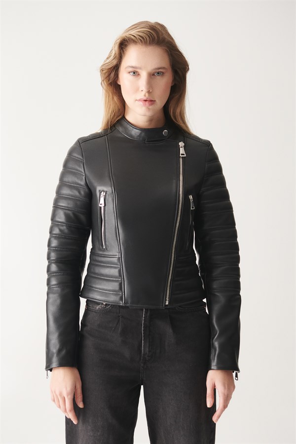 Кожаная куртка женская Black Noble 331 черная XS (доставка из-за рубежа)