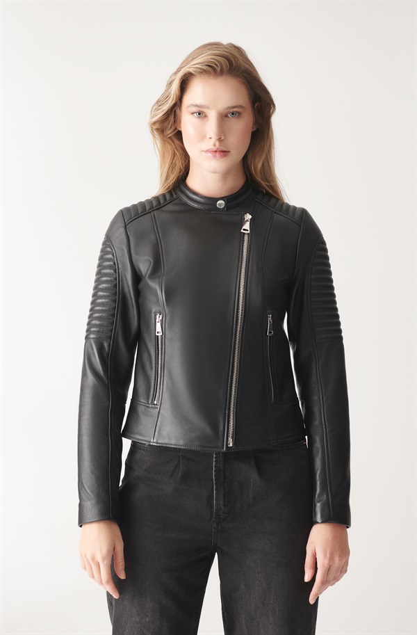 Кожаная куртка женская Black Noble 328 черная XS (доставка из-за рубежа)