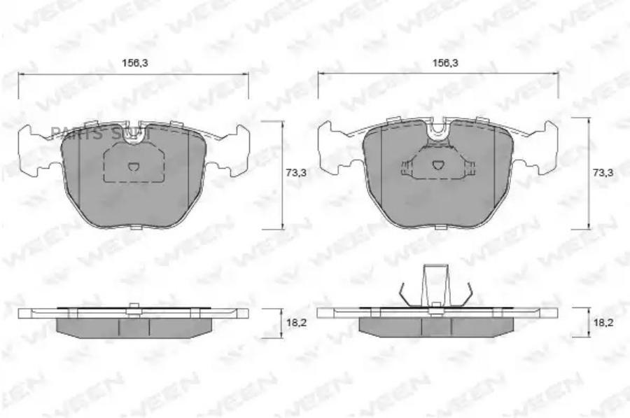 

Тормозные колодки WEEN передние для BMW 5 E39, 7 E38, X3 E83, X5 E53 151-1269 151-1269