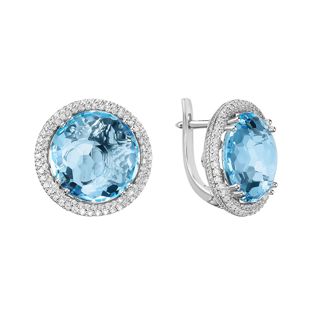 

Серьги с топазами и фианитами из белого золота ALORIS Серьги 1734ТКц_, Серьги 1734ТКц_