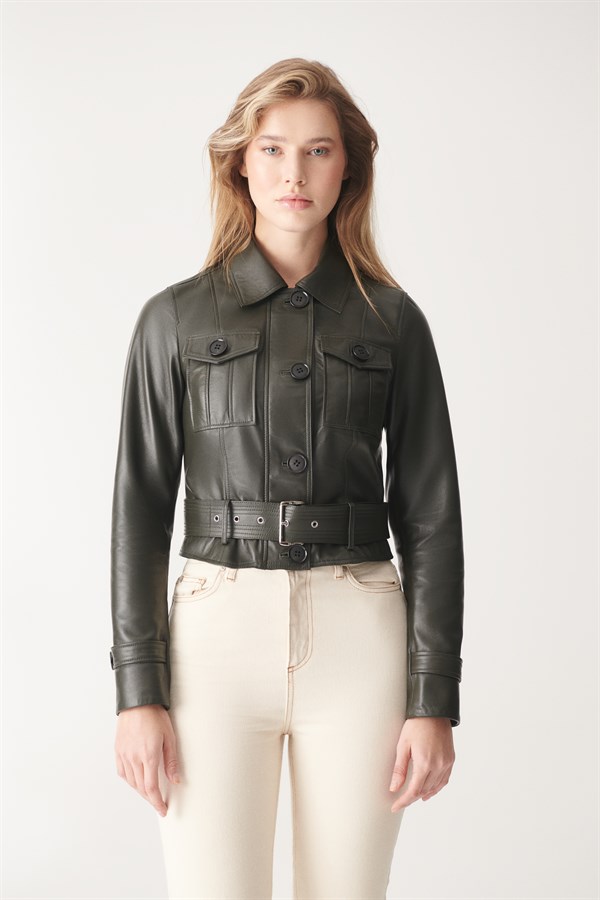 Кожаная куртка женская Black Noble 324 зеленая XS (доставка из-за рубежа)