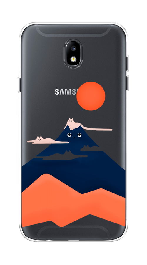

Чехол на Samsung Galaxy J7 2017 "Кот-гора", Черный;оранжевый, 23150-4