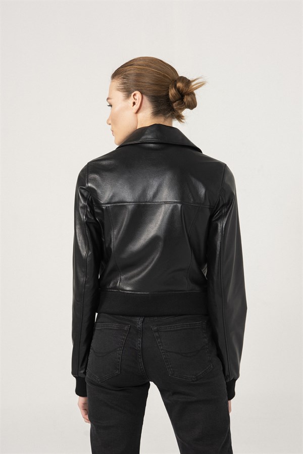 Кожаная куртка женская Black Noble 141 черная XS (доставка из-за рубежа)