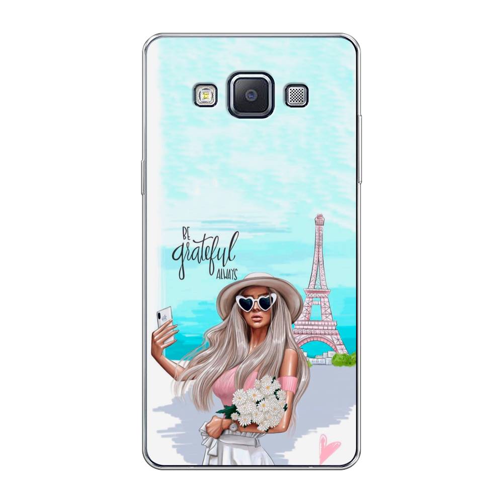 

Чехол на Samsung Galaxy A5 "Селфи Париж", Голубой;бежевый, 20450-6