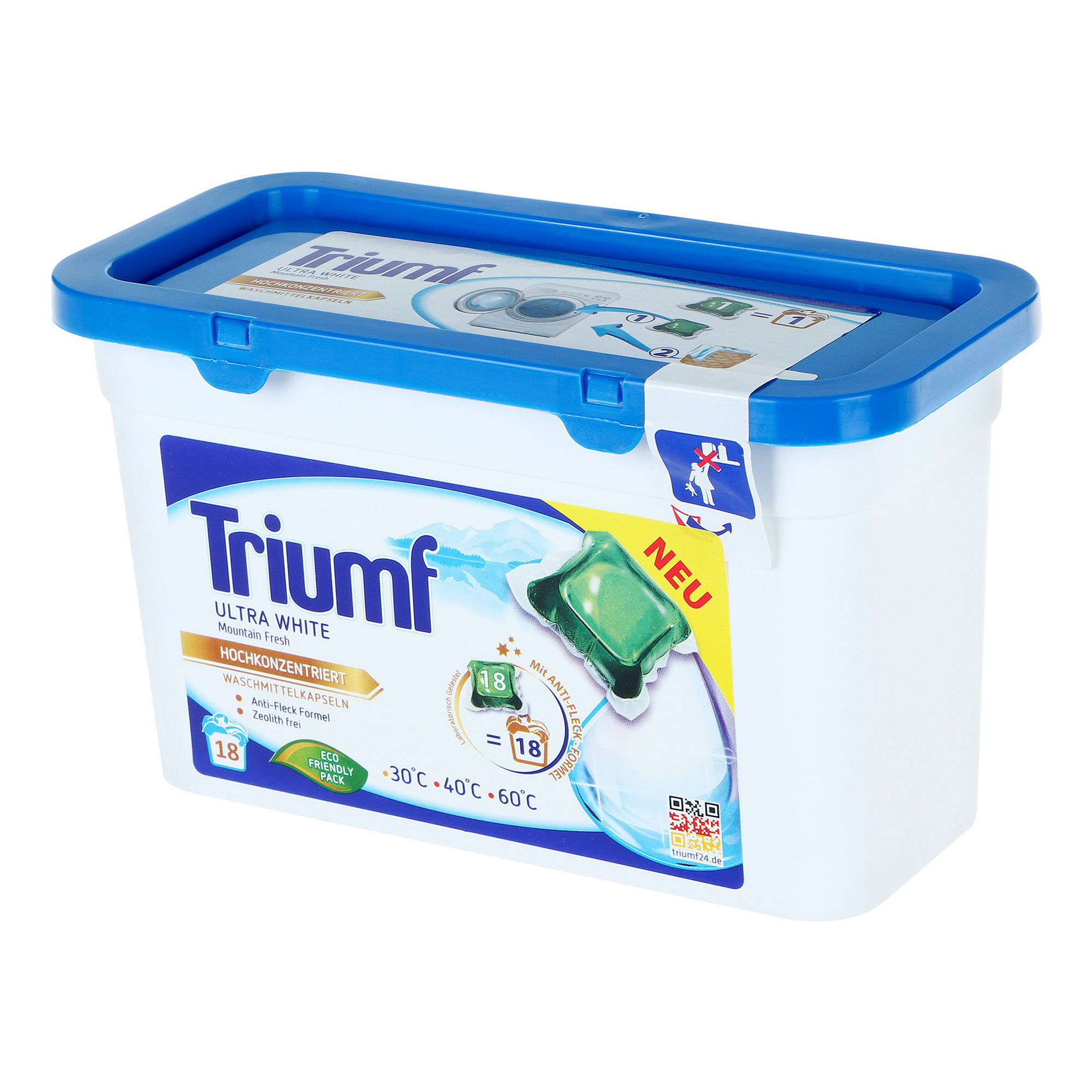 фото Капсулы для стирки triumf ultra white для белого белья18 шт