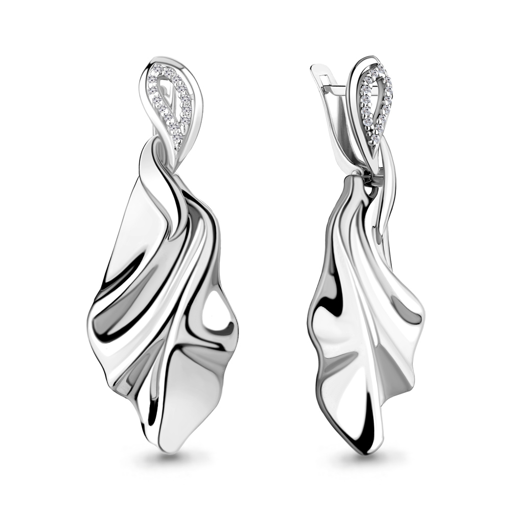 

Серьги из серебра с фианитом Aquamarine Aquamarine 48827А_925_р, 48827А_925_р