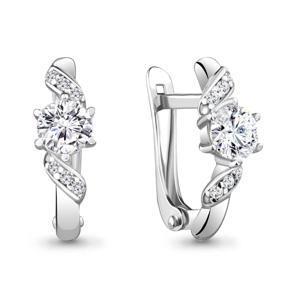 

Серьги из серебра с фианитом Aquamarine Aquamarine 48808А_925_р, 48808А_925_р