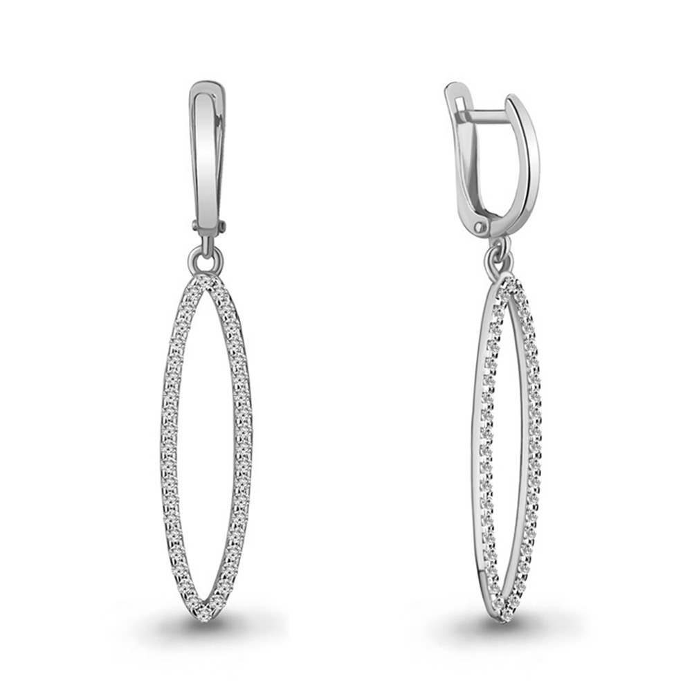

Серьги из серебра с фианитом Aquamarine Aquamarine 48806А_925_р, 48806А_925_р