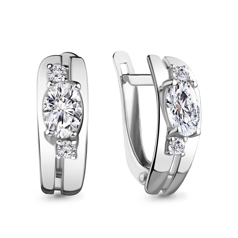 

Серьги из серебра с фианитом Aquamarine Aquamarine 48798А_925_р, 48798А_925_р