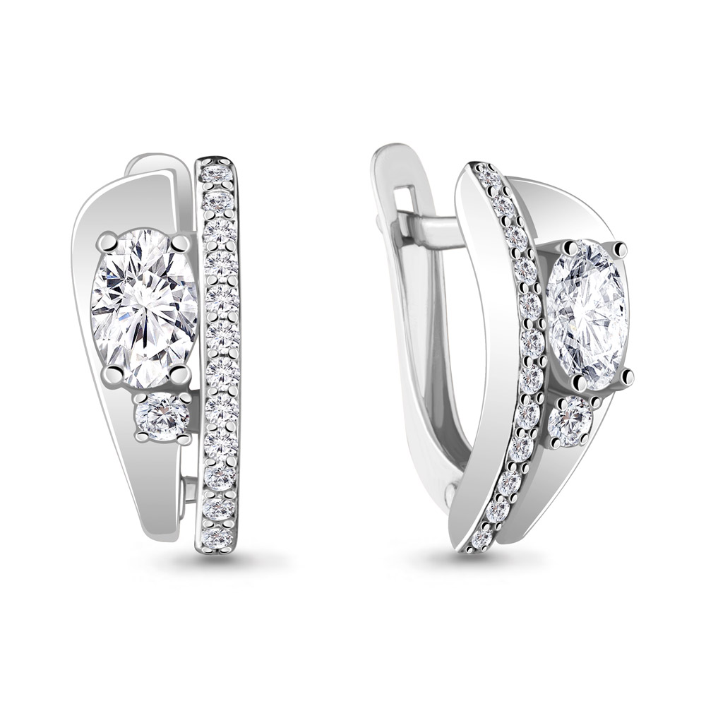 

Серьги из серебра с фианитом Aquamarine Aquamarine 48797А_925_р, 48797А_925_р