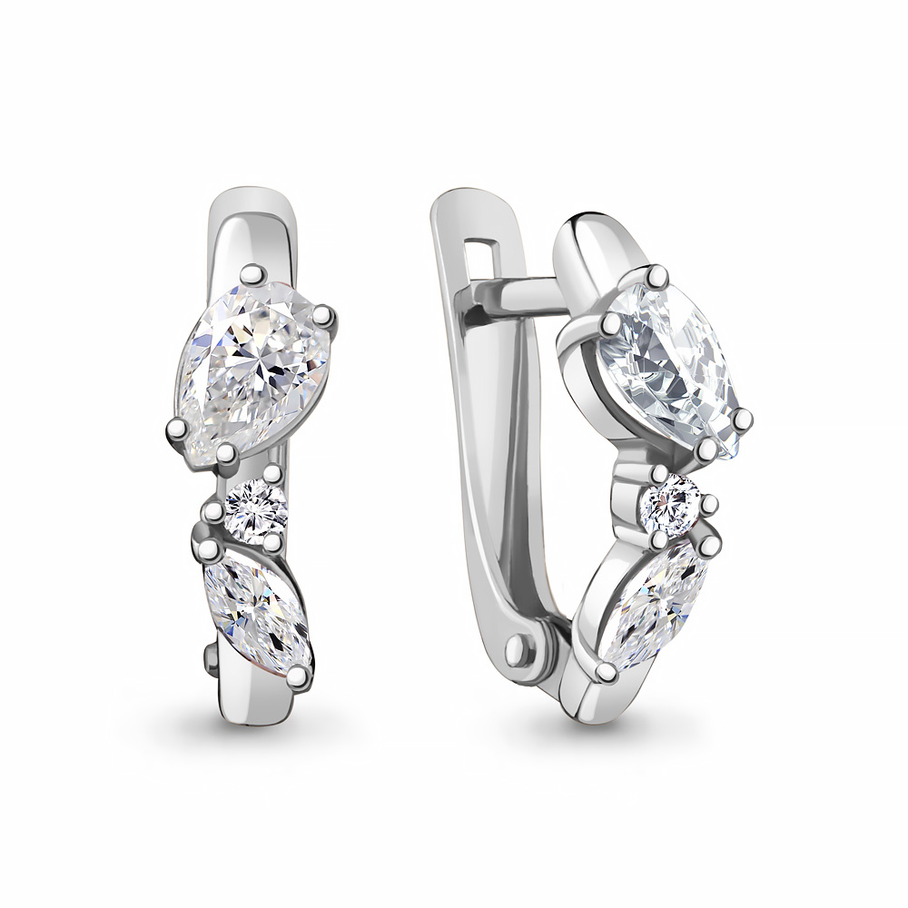 

Серьги из серебра с фианитом Aquamarine Aquamarine 48796А_925_р, 48796А_925_р