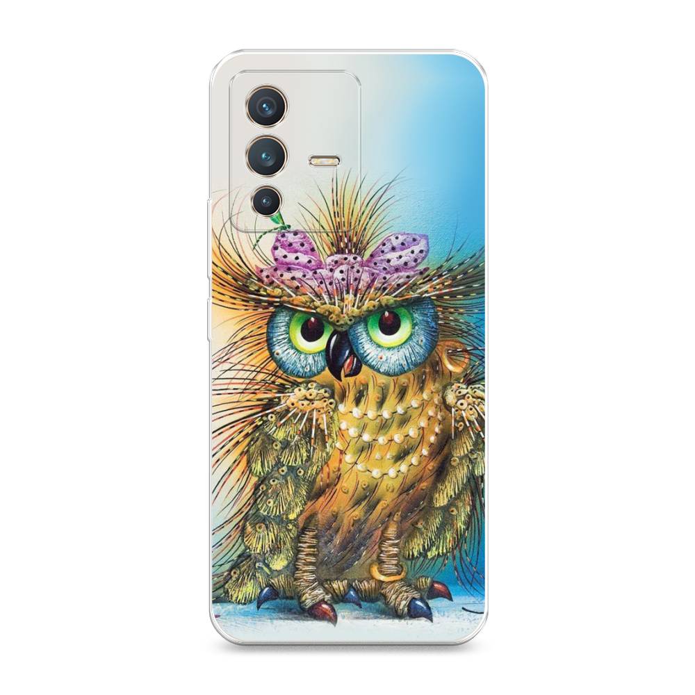 

Чехол на Vivo V23 "Модная сова", Коричневый;голубой, 266050-1