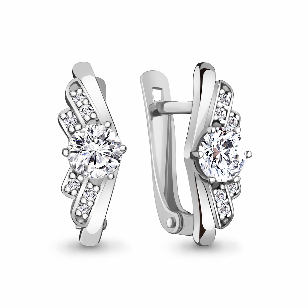 

Серьги из серебра с фианитом Aquamarine Aquamarine 48785А_925_р, 48785А_925_р