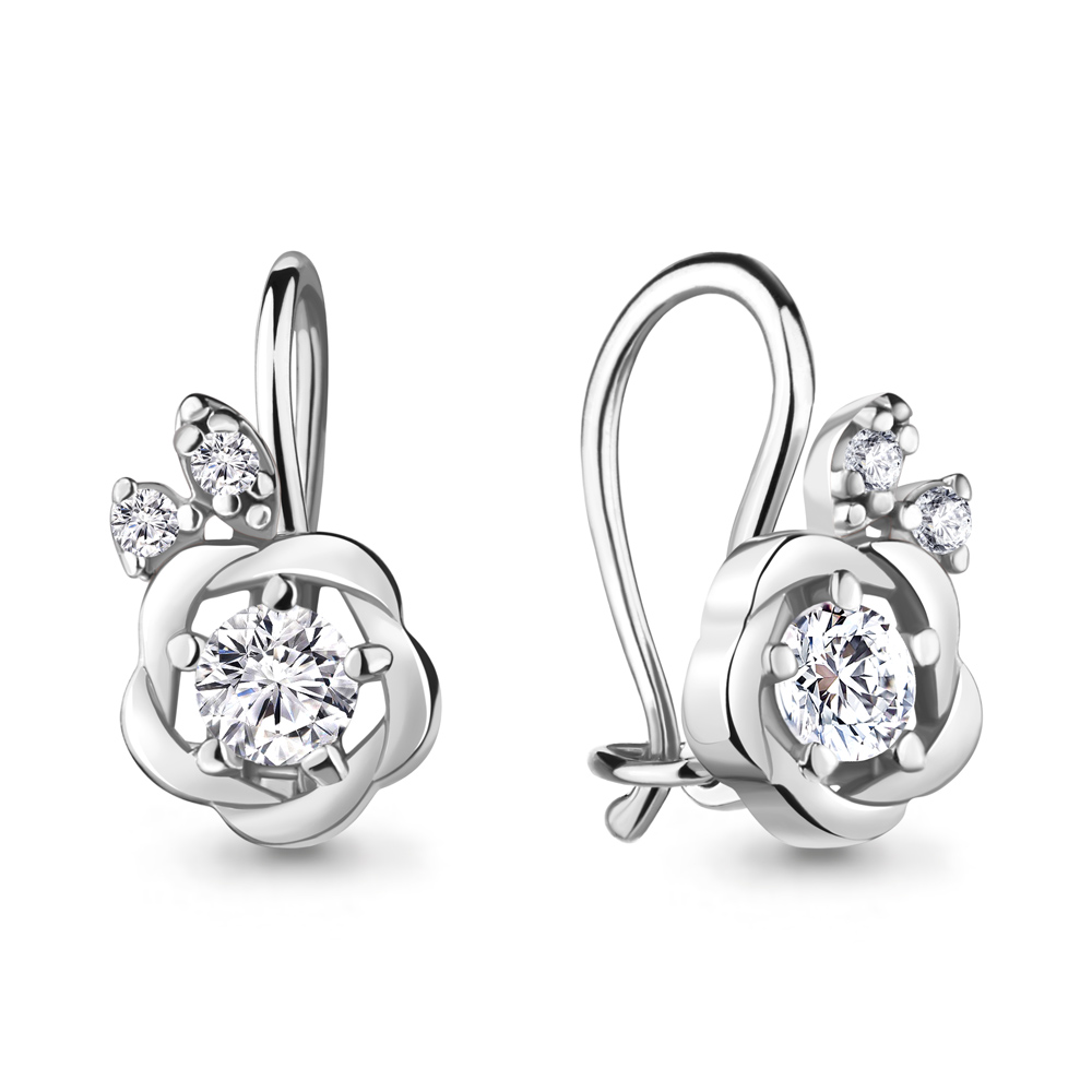 

Серьги из серебра с фианитом Aquamarine Aquamarine 48781А_925_р, 48781А_925_р