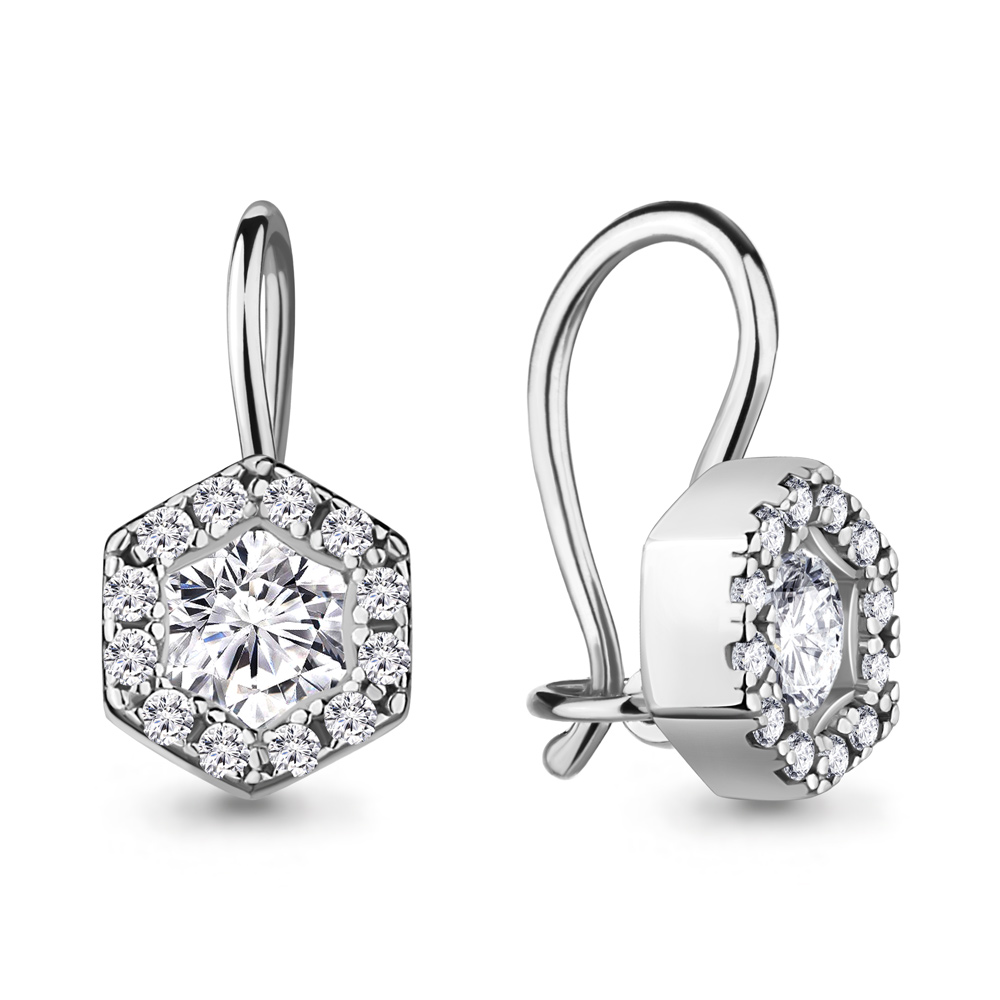 

Серьги из серебра с фианитом Aquamarine Aquamarine 48775А_925_р, 48775А_925_р