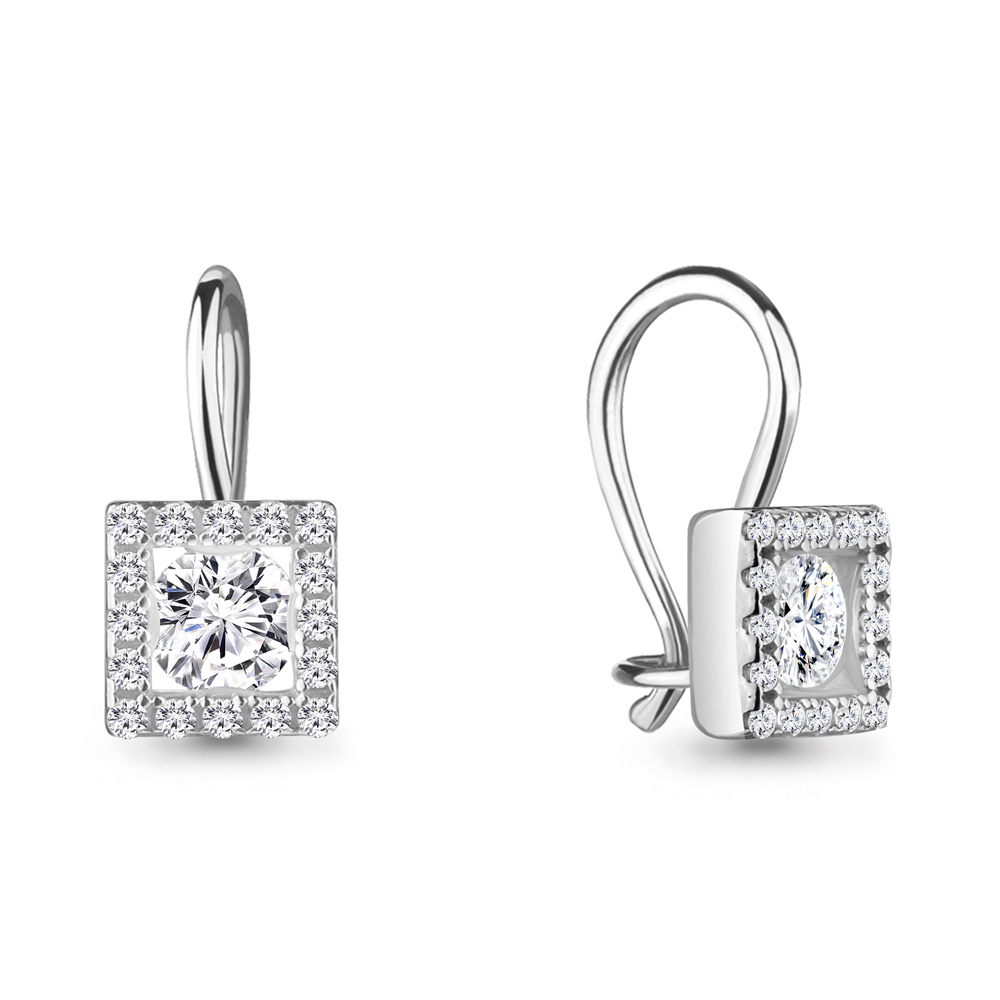 

Серьги из серебра с фианитом Aquamarine Aquamarine 48773А_925_р, 48773А_925_р